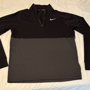 Nike Black and Dark Gray Half-Zip Top